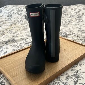 Hunter Original Adjustable Short Waterproof Rain boots Black Size 10